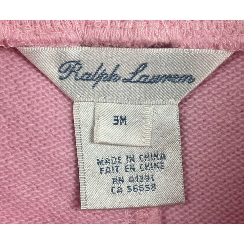 Ralph Lauren 2 Piece Girls Hoodie Pants‎ Set NEW Size 3 Months Ruffle